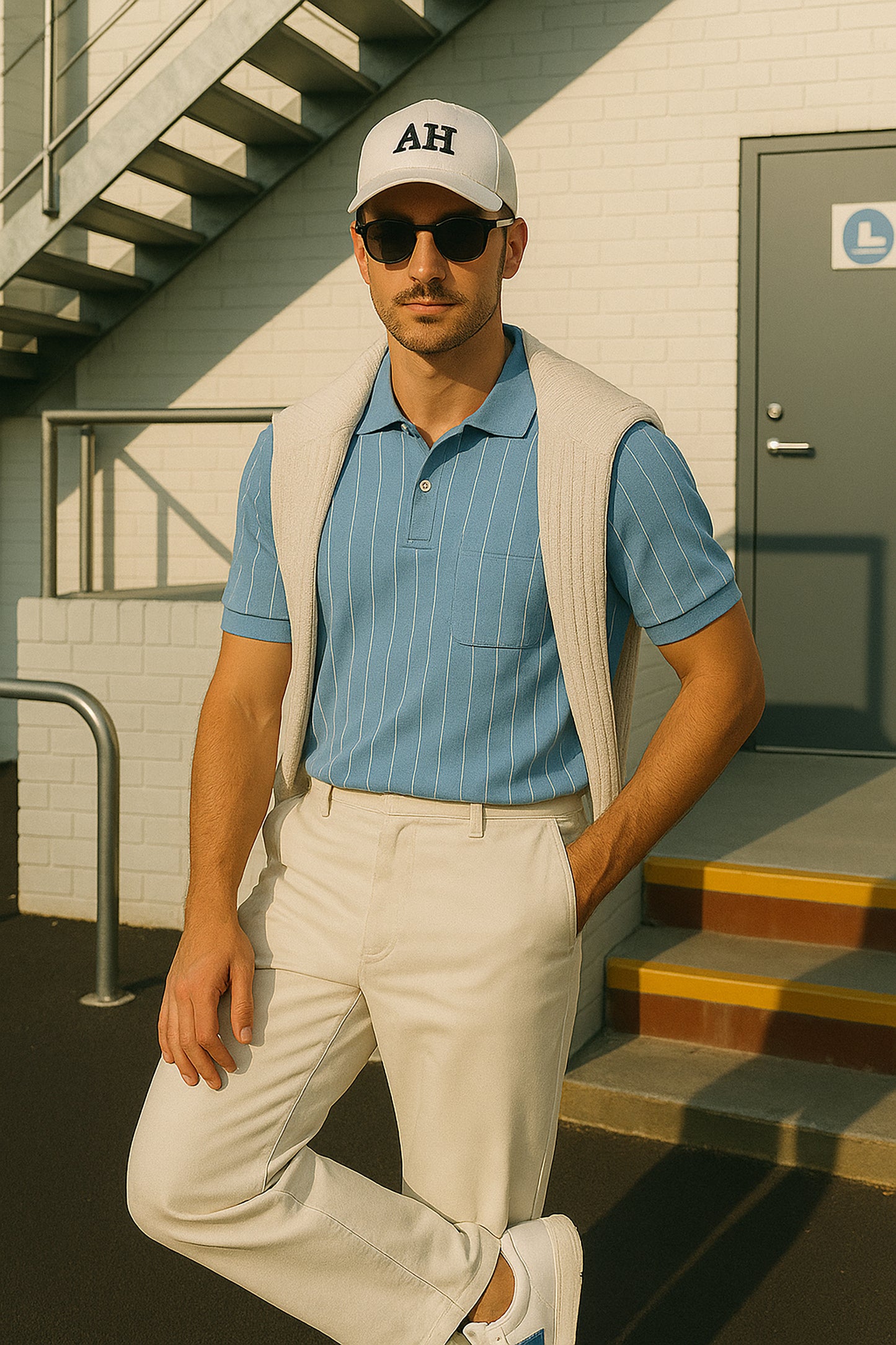 Dry Fit Striped Polo T-Shirt