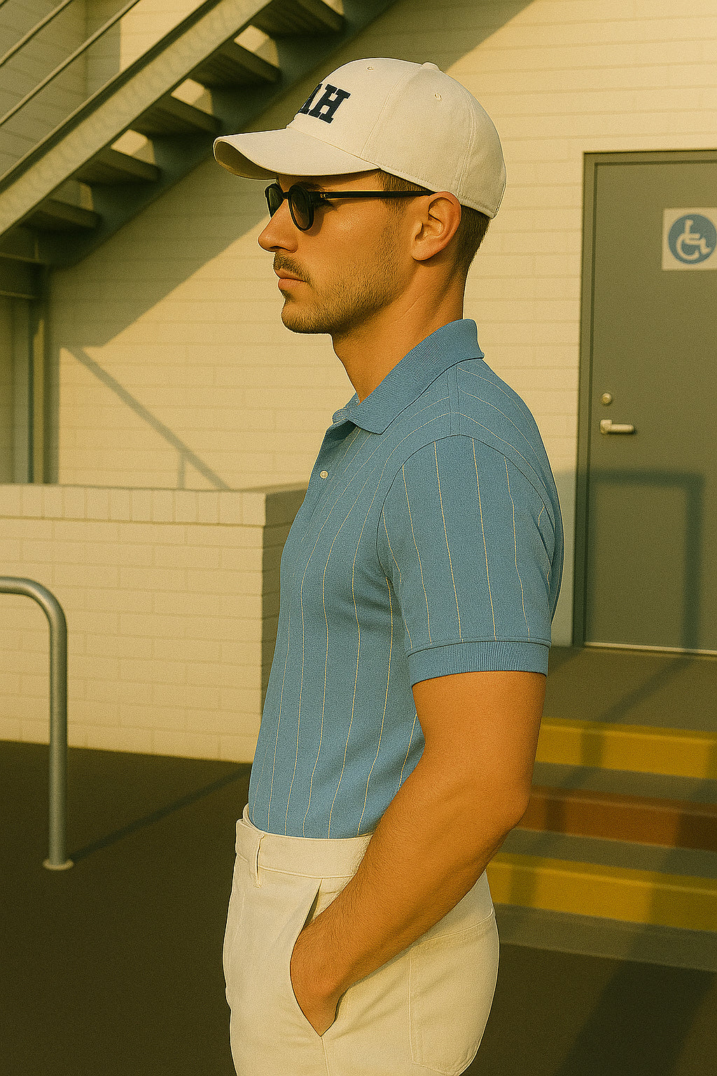 Dry Fit Striped Polo T-Shirt