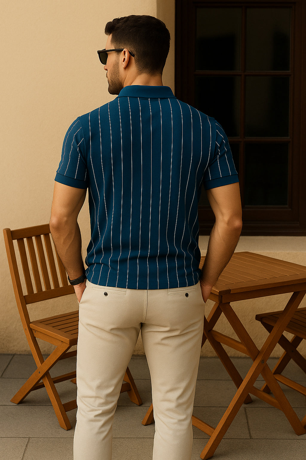 Dry Fit Striped Polo T-Shirt