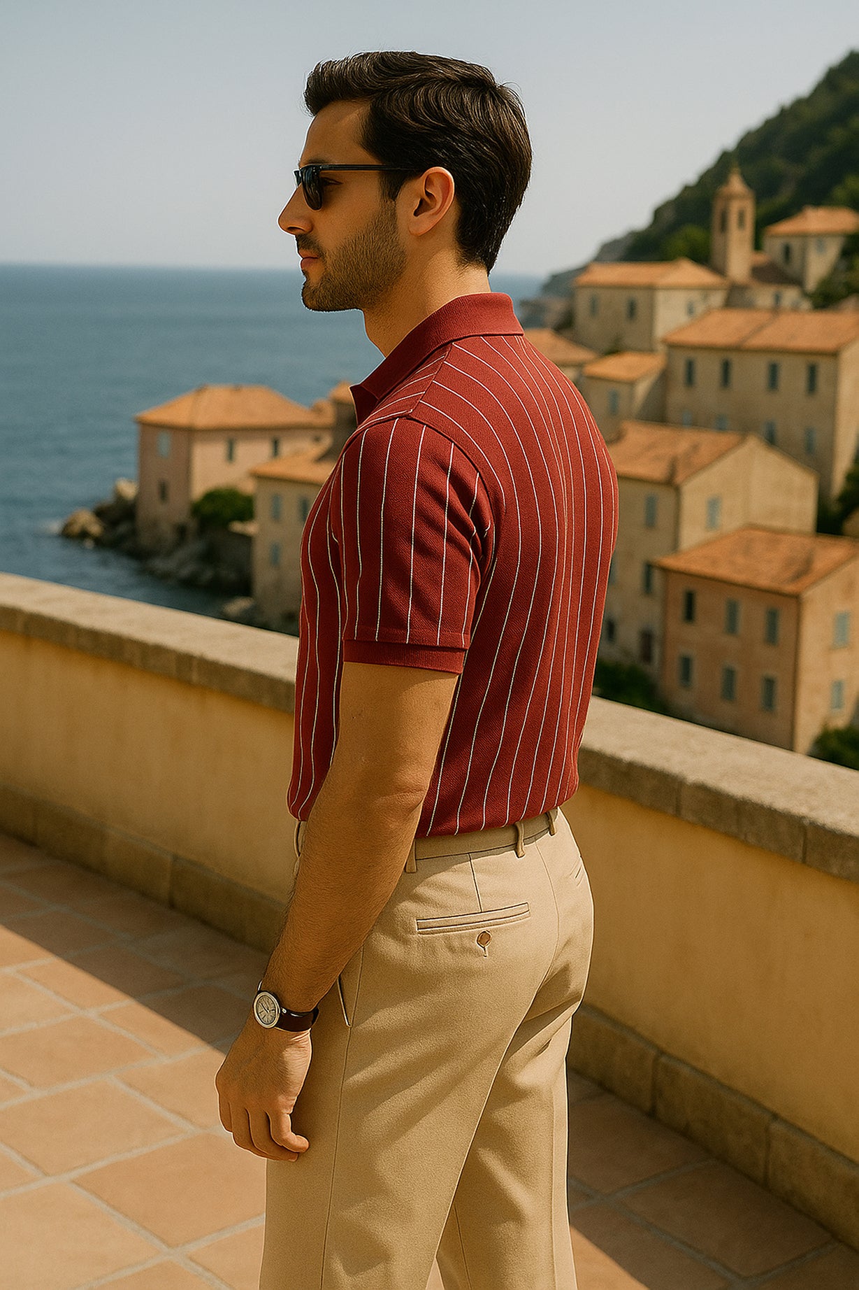 Dry Fit Striped Polo T-Shirt