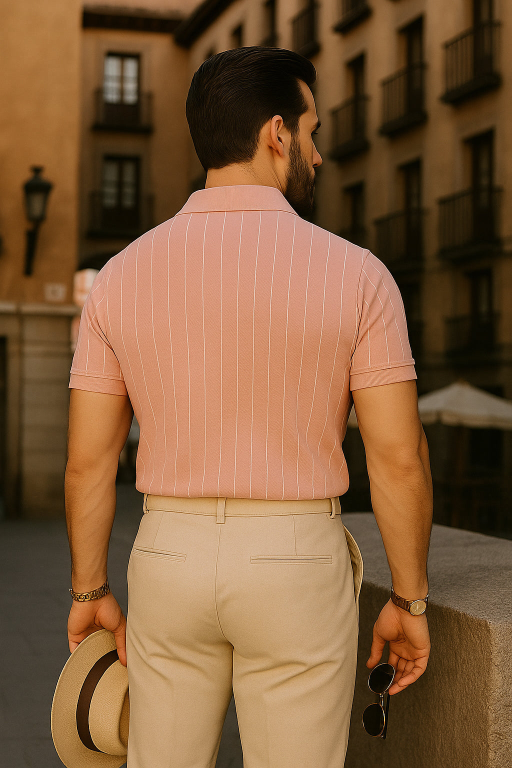 Dry Fit Striped Polo T-Shirt