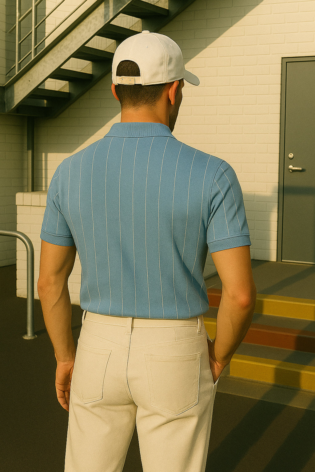 Dry Fit Striped Polo T-Shirt