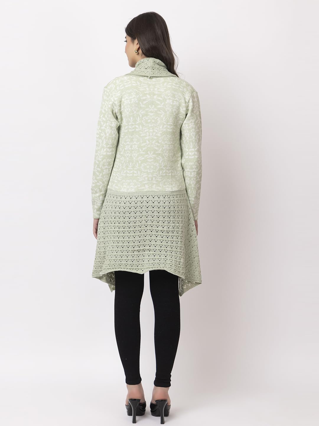 Dadu Dayal Women's Jacquard Woolen Shrug - Elegant, Warm, and Stylish Winter Wear for Casual and Ethnic Outfits