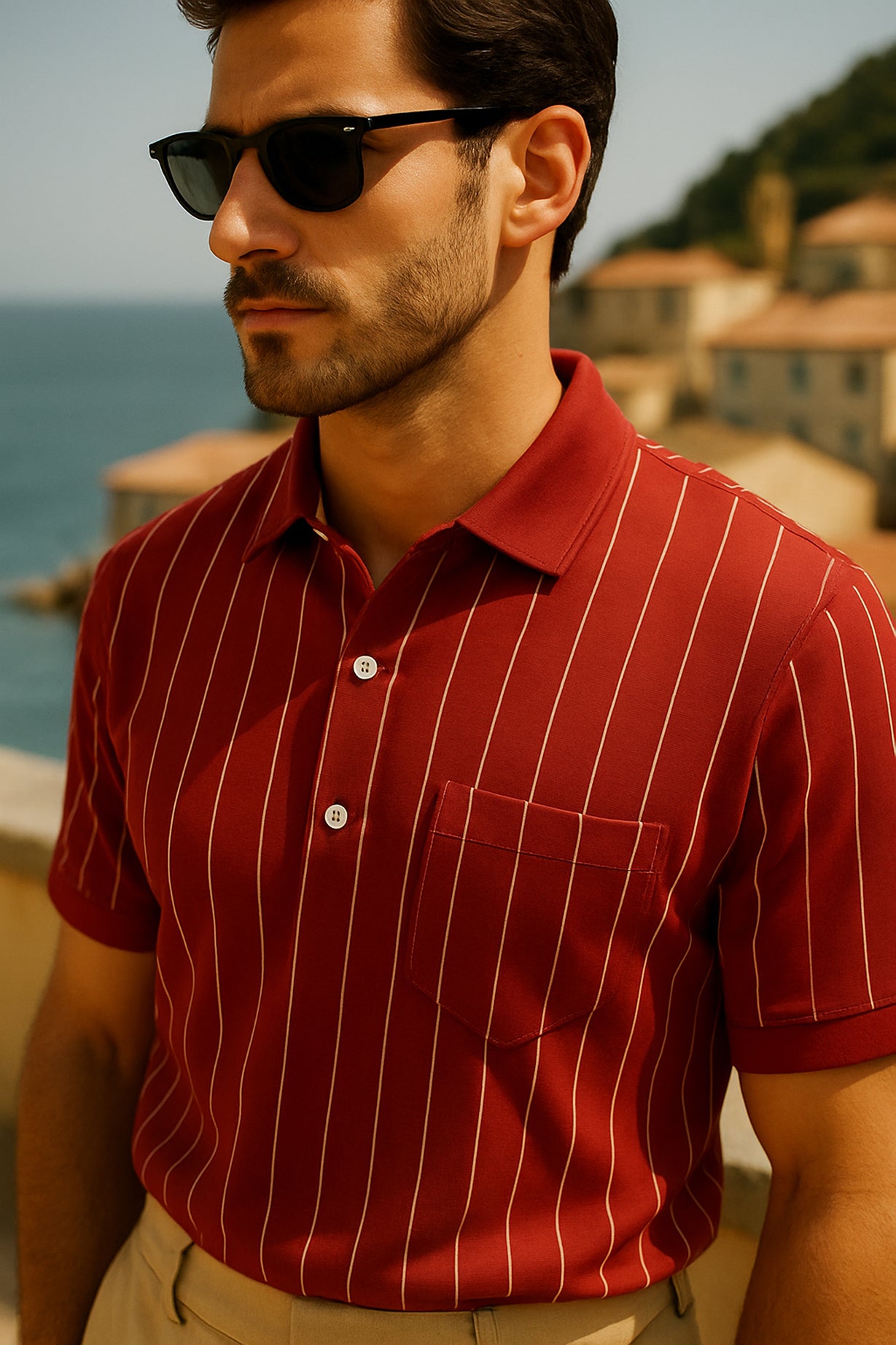 Dry Fit Striped Polo T-Shirt