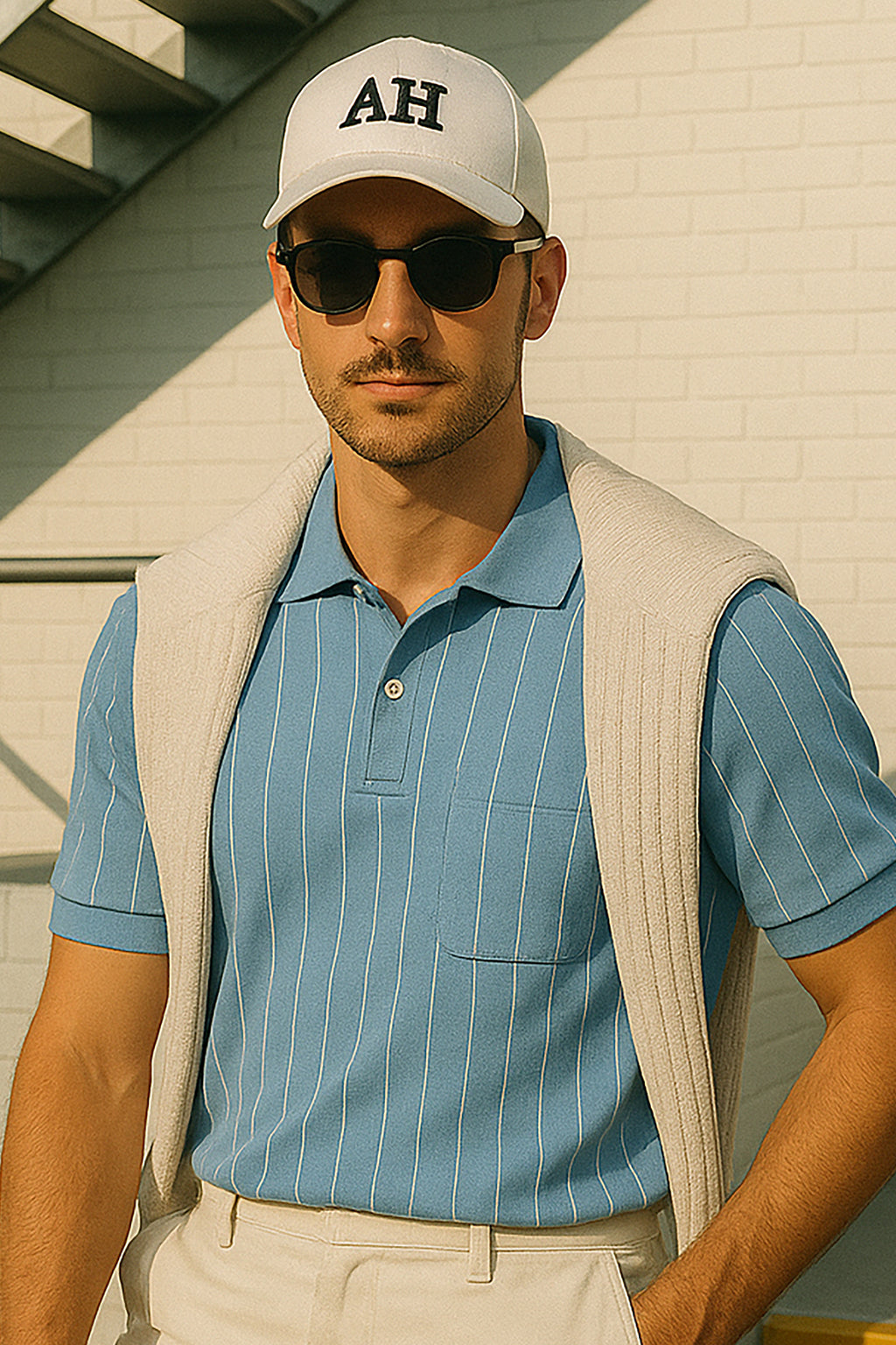 Dry Fit Striped Polo T-Shirt