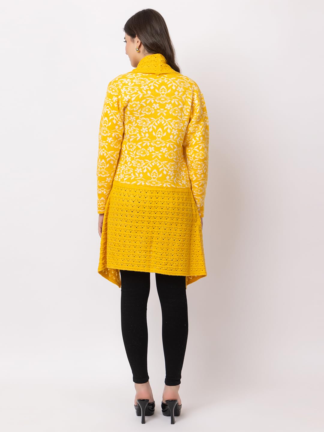 Dadu Dayal Women's Jacquard Woolen Shrug - Elegant, Warm, and Stylish Winter Wear for Casual and Ethnic Outfits