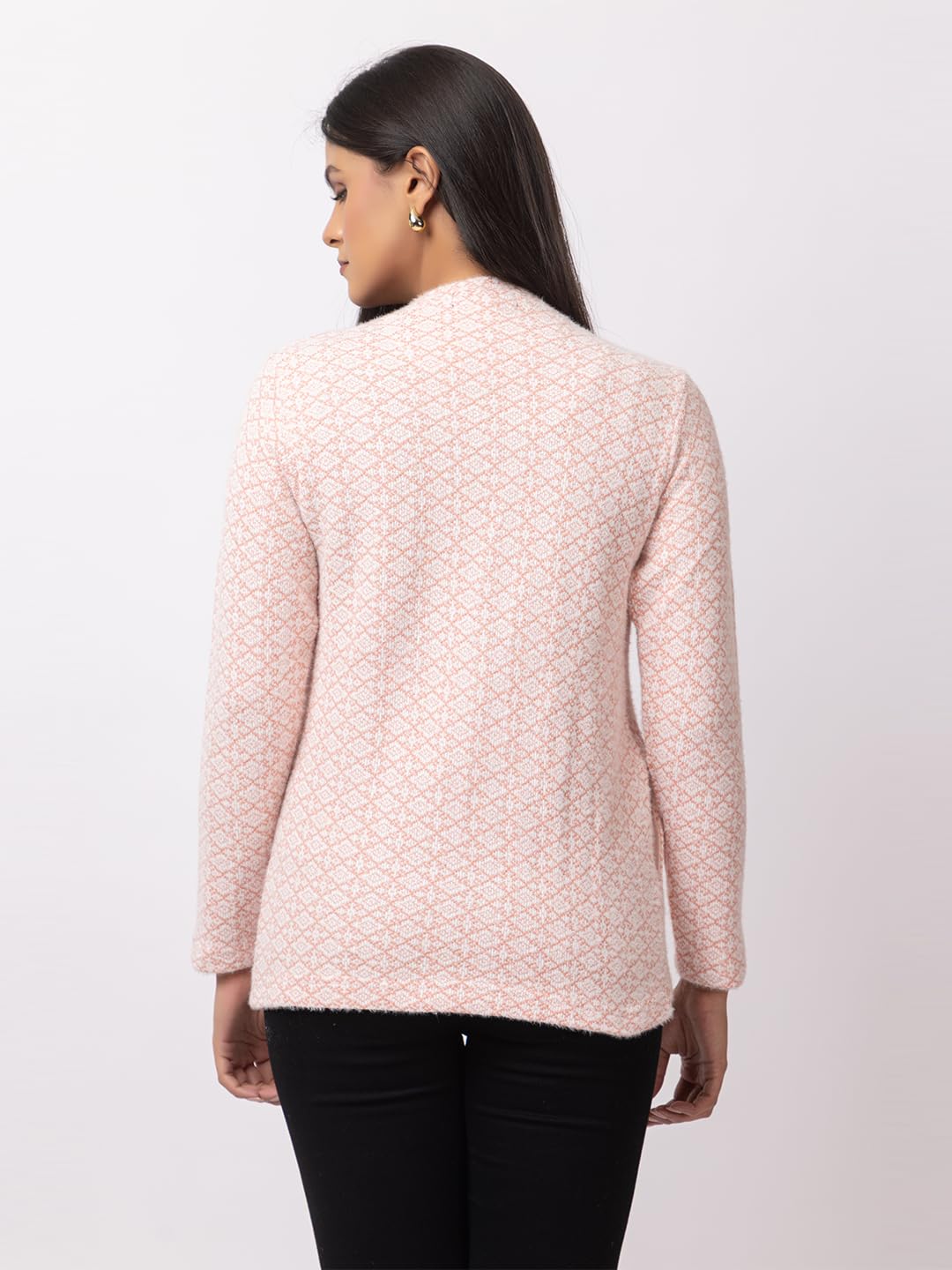 DADU DAYAL Women's Warm Woolen Cardigan - Stylish Full Sleeve Knitwear for Winter, Cozy & Elegant Sweater Symmetric Design