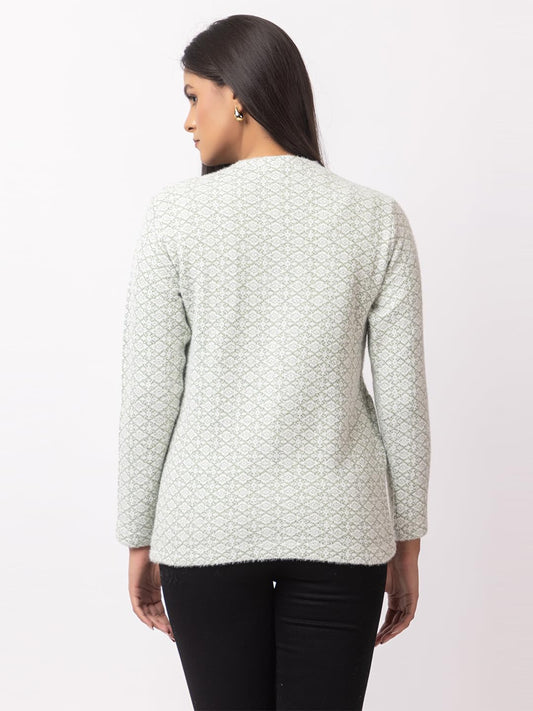 DADU DAYAL Women's Warm Woolen Cardigan - Stylish Full Sleeve Knitwear for Winter, Cozy & Elegant Sweater Symmetric Design