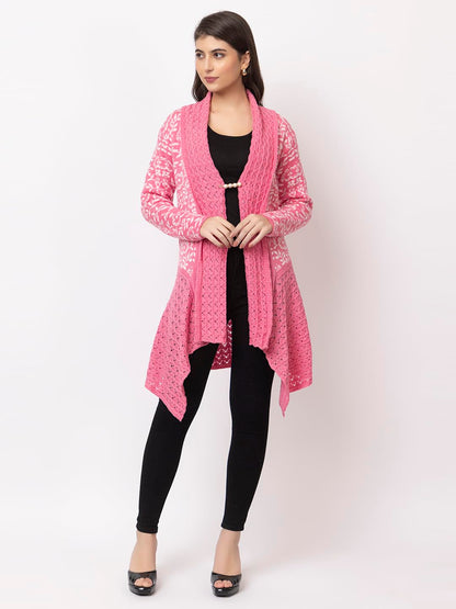 Dadu Dayal Women's Jacquard Woolen Shrug - Elegant, Warm, and Stylish Winter Wear for Casual and Ethnic Outfits