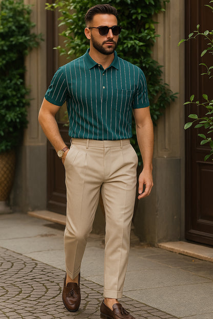 Dry Fit Striped Polo T-Shirt