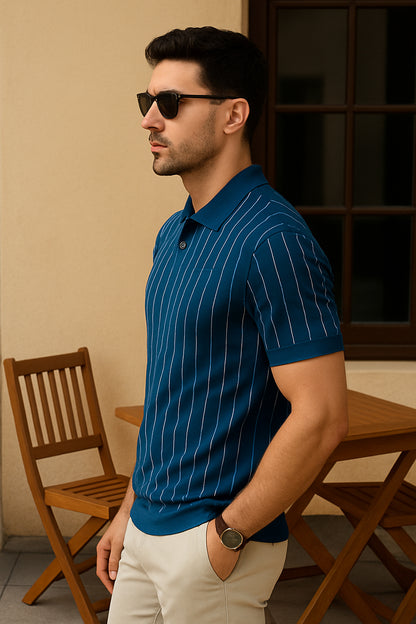 Dry Fit Striped Polo T-Shirt