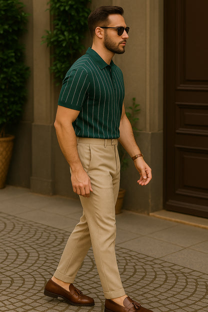 Dry Fit Striped Polo T-Shirt