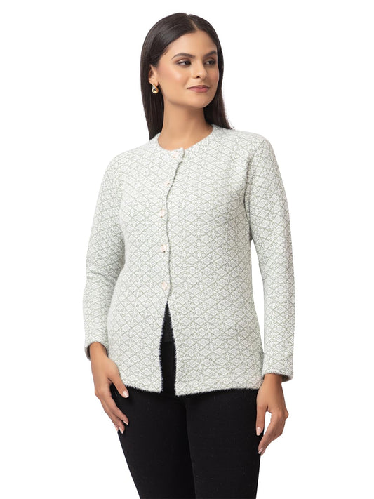 DADU DAYAL Women's Warm Woolen Cardigan - Stylish Full Sleeve Knitwear for Winter, Cozy & Elegant Sweater Symmetric Design