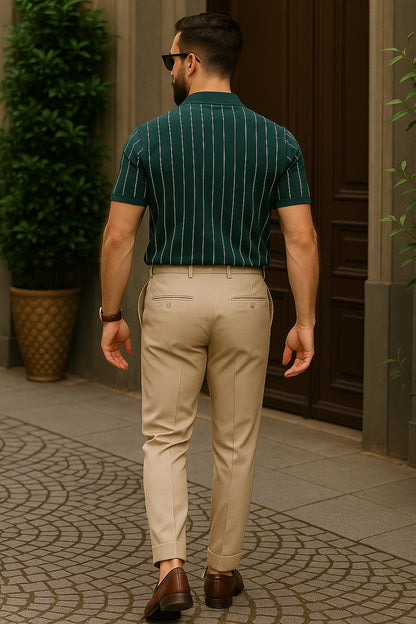 Dry Fit Striped Polo T-Shirt