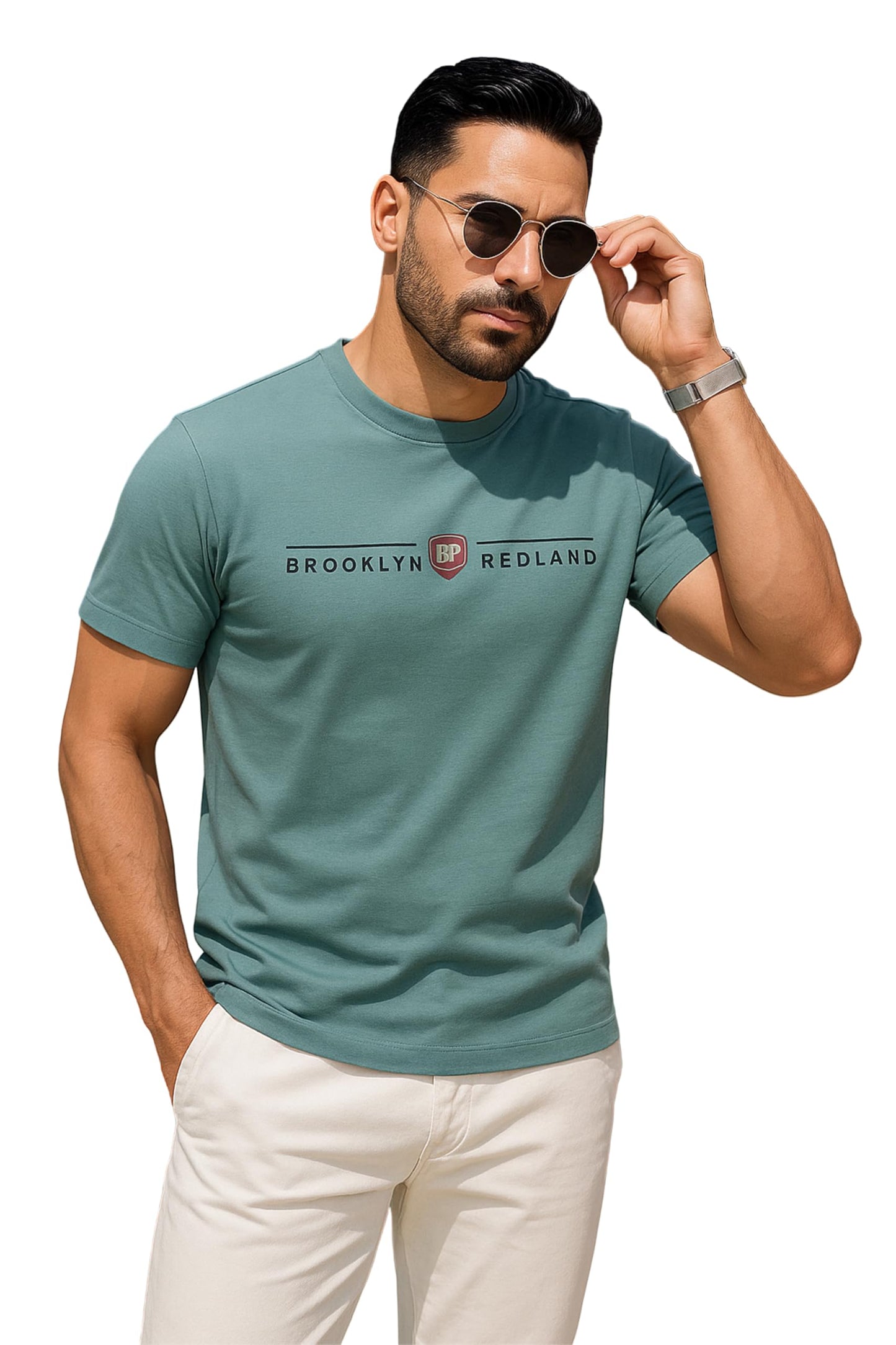 Men's Cotton Round Neck T-Shirt with Stylish Chest Print | Soft & Breathable Fabric | Half Sleeve Regular Fit Tee for Daily Use, Gym, Summer & Casual Wear