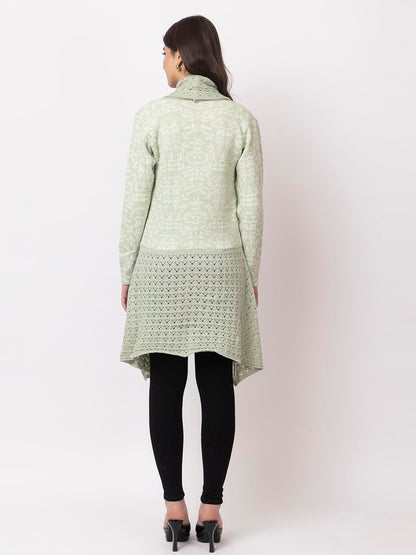 Dadu Dayal Women's Jacquard Woolen Shrug - Elegant, Warm, and Stylish Winter Wear for Casual and Ethnic Outfits