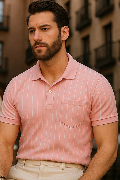 Dry Fit Striped Polo T-Shirt