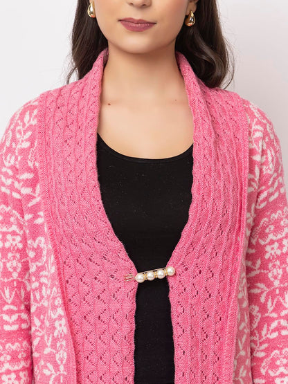 Dadu Dayal Women's Jacquard Woolen Shrug - Elegant, Warm, and Stylish Winter Wear for Casual and Ethnic Outfits