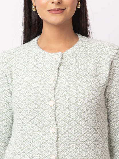 DADU DAYAL Women's Warm Woolen Cardigan - Stylish Full Sleeve Knitwear for Winter, Cozy & Elegant Sweater Symmetric Design