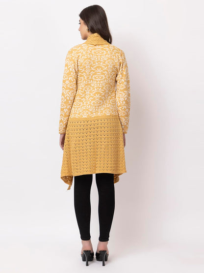 Dadu Dayal Women's Jacquard Woolen Shrug - Elegant, Warm, and Stylish Winter Wear for Casual and Ethnic Outfits