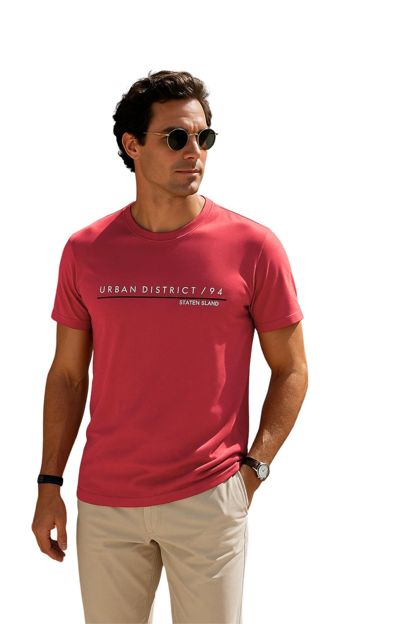 Men's Cotton Round Neck T-Shirt with Stylish Chest Print | Soft & Breathable Fabric | Half Sleeve Regular Fit Tee for Daily Use, Gym, Summer & Casual Wear