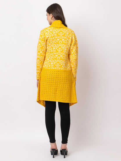 Dadu Dayal Women's Jacquard Woolen Shrug - Elegant, Warm, and Stylish Winter Wear for Casual and Ethnic Outfits