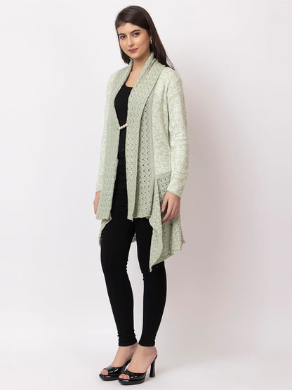 Dadu Dayal Women's Jacquard Woolen Shrug - Elegant, Warm, and Stylish Winter Wear for Casual and Ethnic Outfits