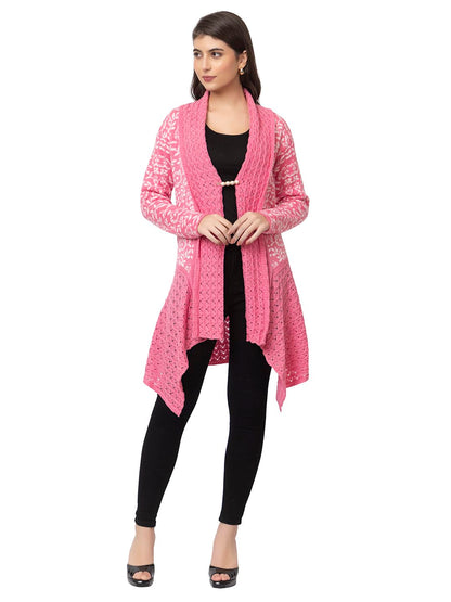 Dadu Dayal Women's Jacquard Woolen Shrug - Elegant, Warm, and Stylish Winter Wear for Casual and Ethnic Outfits